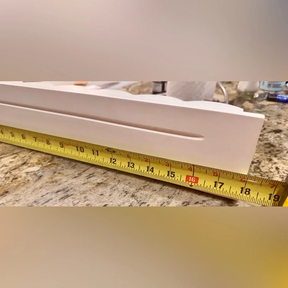 SHABBY CHIC White Wooden Scalloped Floating Shelf - 18” Long